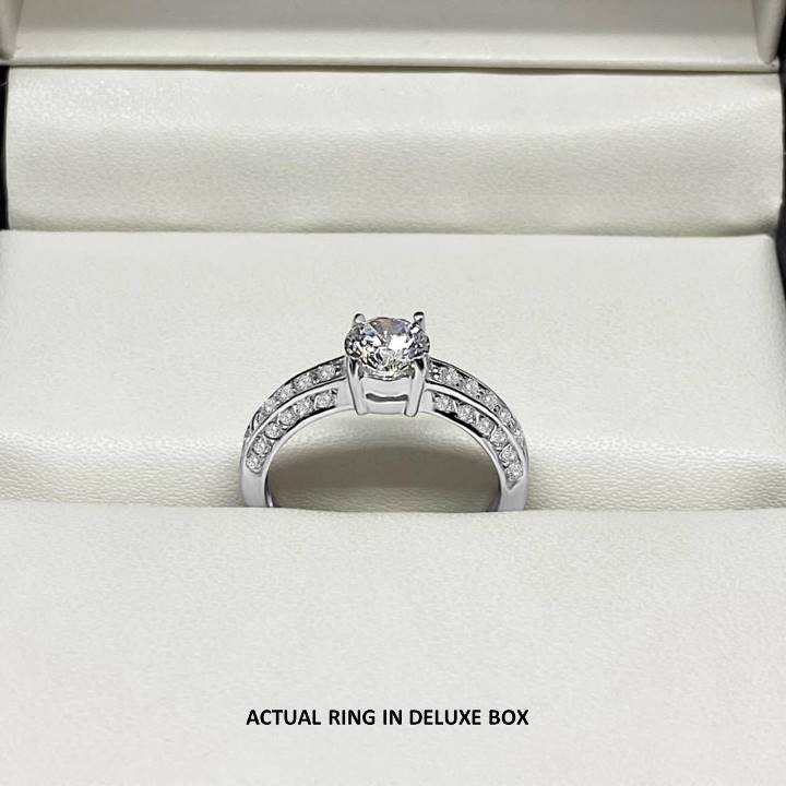 Pave diamond simulant ring Luxuria