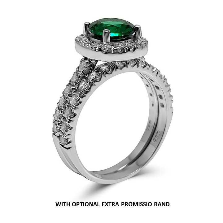 1.5 carat lab grown emerald engagement ring