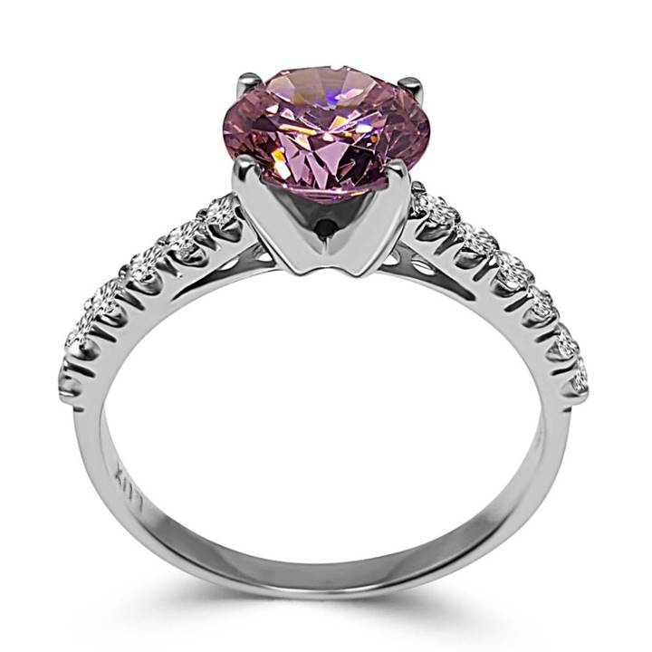 Pink cubic zirconia engagement rings