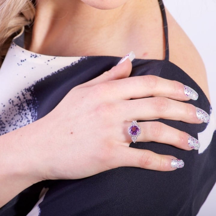 Amethyst ring for mothers day gift